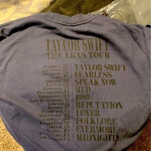 Taylor Swift Eras Tour blue crew neck NWT